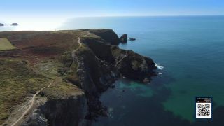 Link to Video | landscape, footage, Brittany, establishing shot, France, sea, steep coast, color, island, 4K resolution, high-angle shot, aerial shot, unmanned aerial vehicle, 2022, Belle Île, coast, Atlantic Ocean