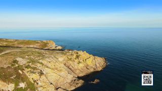 Link to Video | landscape, footage, Brittany, establishing shot, France, sea, steep coast, color, island, 4K resolution, high-angle shot, aerial shot, unmanned aerial vehicle, 2022, Belle Île, coast, Atlantic Ocean