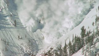 Link to Video | climate change, natural phenomenon, danger, Full High Definition, color, 35 mm film, United States of America, mountain range, snow, avalanche