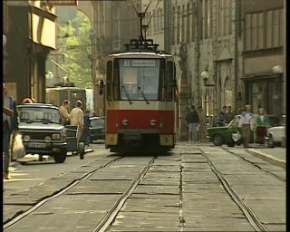 Link to Video | Thuringia, German Democratic Republic, Erfurt, 1990, urban and regional transportation, tram, eastern Germany