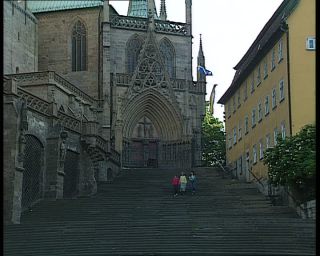 Link to Video | Thuringia, German Democratic Republic, Erfurt, 1990, Christian Church, Erfurt Cathedral, eastern Germany