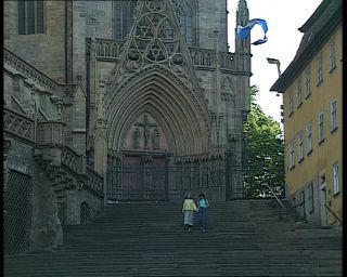 Link to Video | Thuringia, German Democratic Republic, Erfurt, 1990, Christian Church, Erfurt Cathedral, eastern Germany