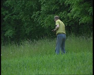 Link to Video | agriculture, mowing, scythe, farmer, German Democratic Republic, 1990, color, standard-definition television, profession, 1990s, grass, work, meadow, Betacam SP, man, eastern Germany