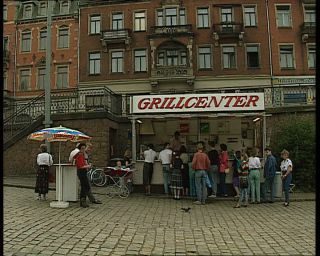 Link to Video | snack bar, take-out, German Democratic Republic, Dresden, 1990, eastern Germany