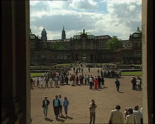 Link to Video | Saxony, Zwinger, German Democratic Republic, Dresden, 1990, cultural heritage, museum, Baroque, tourist attraction, eastern Germany