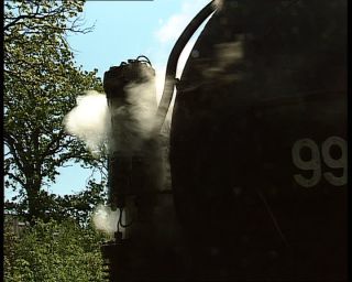 Link to Video | German Democratic Republic, steam locomotive, 1990, color, standard-definition television, Rügen, 1990s, Deutsche Reichsbahn (GDR), Betacam SP, train, Rügensche Kleinbahn, eastern Germany