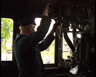 Link to Video | German Democratic Republic, steam locomotive, 1990, color, standard-definition television, Rügen, 1990s, Deutsche Reichsbahn (GDR), Betacam SP, train, Rügensche Kleinbahn, eastern Germany