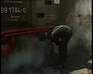 Link to Video | German Democratic Republic, steam locomotive, 1990, color, standard-definition television, Rügen, 1990s, Deutsche Reichsbahn (GDR), Betacam SP, train, Rügensche Kleinbahn, eastern Germany