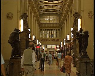 Link to Video | Saxony, covered passageway, passageway, Mädlerpassage, German Democratic Republic, Leipzig, heritage site, sculpture, eastern Germany