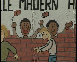 Link to Video | graffiti, street art, 1990, mural, color, Ramo, Berlin Wall, Berlin, art, work of art