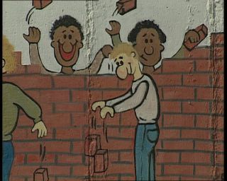 Link to Video | graffiti, street art, 1990, mural, color, Ramo, Berlin Wall, Berlin, art, work of art