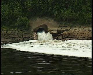 Link to Video | environmental pollution, Elbe, German Democratic Republic, Dresden, 1990, wastewater, river, pollution, eastern Germany
