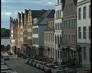 Link to Video | Mecklenburg-Western Pomerania, German Democratic Republic, 1990, Mecklenburg, Rostock, old town, eastern Germany