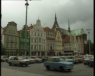 Link to Video | Mecklenburg-Western Pomerania, German Democratic Republic, 1990, Mecklenburg, Rostock, old town, eastern Germany