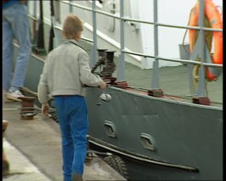 Link to Video | ship, German Democratic Republic, 1990, color, standard-definition television, Rügen, 1990s, port, Sassnitz, Baltic Sea, eastern Germany