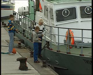 Link to Video | ship, German Democratic Republic, 1990, color, standard-definition television, Rügen, 1990s, port, Sassnitz, Baltic Sea, eastern Germany