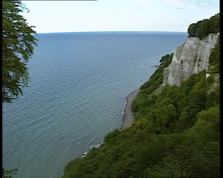 Link to Video | landscape, sea, German Democratic Republic, chalk, 1990, color, Stubbenkammer, standard-definition television, Rügen, 1990s, Baltic Sea, nature, Betacam SP, eastern Germany, coast