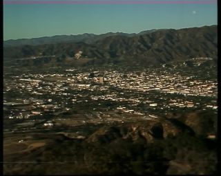 Link to Video | Los Angeles County, big city, color, 1988, United States of America, Burbank, mountain range, North America, California