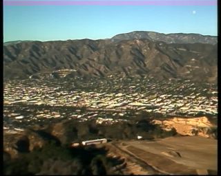Link to Video | Los Angeles County, big city, color, 1988, United States of America, Burbank, mountain range, North America, California