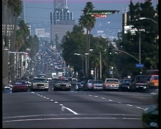 Link to Video | passenger car, motor car, private transport, color, 1988, United States of America, North America, Los Angeles, Sunset Boulevard, California