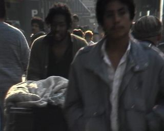 Link to Video | poverty, downtown, homelessness, social issue, color, 1988, United States of America, unemployment, North America, Los Angeles, California