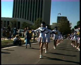 Link to Video | culture, annual event, fun, recurring event, Umzug, Wilshire Boulevard, color, 1988, Halloween, October 31, multicolored, November 1, United States of America, folk culture, North America, disguise, Los Angeles, parade, procession, California