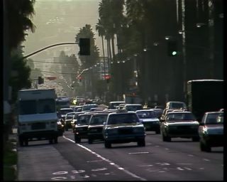 Link to Video | passenger car, motor car, private transport, color, 1988, United States of America, North America, Los Angeles, Sunset Boulevard, California