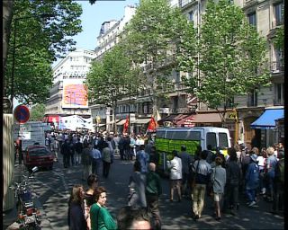 Link to Video | tourist destination, France, megacity, demonstration, labor union, metropolis, 1991, color, standard-definition television, protest, 1990s, Europe, megalopolis, Betacam SP, Paris