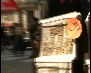 Link to Video | tourist destination, France, megacity, demonstration, labor union, metropolis, 1991, color, standard-definition television, protest, 1990s, Europe, megalopolis, Betacam SP, Paris