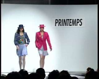 Link to Video | fashion show, fashion, runway, France, Printemps, megacity, metropolis, 1991, color, standard-definition television, 1990s, Europe, model, megalopolis, Betacam SP, Paris