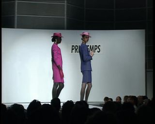 Link to Video | fashion show, fashion, runway, France, Printemps, megacity, metropolis, 1991, color, standard-definition television, 1990s, Europe, model, megalopolis, Betacam SP, Paris