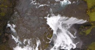 Link to Video | landscape, tourist destination, Iceland, Nature in art, Scandinavia, color, liquid water, waterfall, Europe, aerial shot, tourist attraction, nature