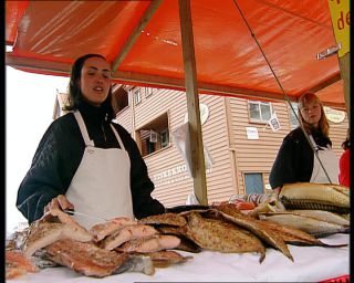 Link to Video | fish market, Norway, 1993, Scandinavia, color, standard-definition television, Bergen, 90s, 1990s, Betacam SP