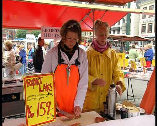 Link to Video | fish market, Norway, 1993, Scandinavia, color, standard-definition television, Bergen, 90s, 1990s, Betacam SP