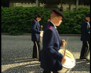 Link to Video | Norway, 1993, Scandinavia, color, standard-definition television, 90s, 1990s, buekorps, parade, uniform, tradition, Betacam SP, royal guard