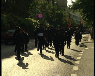 Link to Video | Norway, 1993, Scandinavia, color, standard-definition television, 90s, 1990s, buekorps, parade, uniform, tradition, Betacam SP, royal guard
