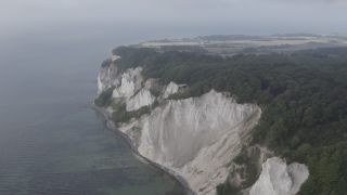 Link to Video | landscape, tourist destination, Møns Klint, sea, steep coast, chalk, Scandinavia, color, 4K resolution, Denmark, Europe, aerial shot, 2021, Baltic Sea, tourist attraction