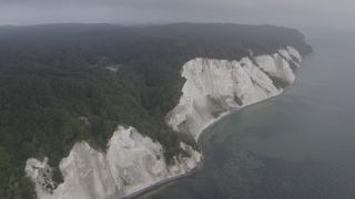 Link to Video | landscape, tourist destination, Møns Klint, sea, steep coast, chalk, Scandinavia, color, 4K resolution, Denmark, Europe, aerial shot, 2021, Baltic Sea, tourist attraction