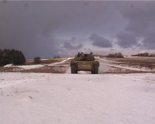Link to Video | September, tank, Leopard 2, military training area, 2000, 4:3, color, standard-definition television, Fahren, military exercise, Bundeswehr, Krauss-Maffei Wegmann, snow, Main battle tank