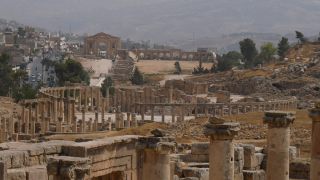 Link to Video | historic site, ruins, tourist destination, Full High Definition, color, Roman city, ancient Roman architecture, 4K resolution, 2016, Western Asia, Jerash, ancient history, Near East, classical antiquity, Ancient Jerash, tourist attraction, emptiness, Mediterranean Basin, Jordan, archaeological site