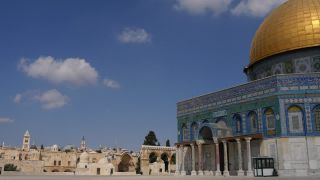 Link zum Video | historische Stätte, Tourismusziel, Jerusalem, Felsendom, Islamische Kunst, Tempelberg, Farbe, Wahrzeichen, 4K, 2016, Heiligtum, Gebäude, Islam, Byzantinische Architektur, Naher Osten, Sehenswürdigkeit, Israel