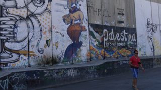 Link to Video | graffiti, street art, State of Palestine, color, 4K resolution, 2016, West Bank, wall, Near East, Israeli West Bank barrier, tourist, art, Israel, Arab–Israeli conflict