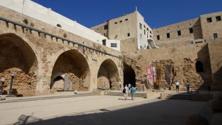 Link to Video | historic site, tourist destination, Middle Ages, Acre, Hospitaliter, color, landmark, 4K resolution, 2016, Hospitaller commandery of Saint-Jean-d'Acre, building, Knights Templar, Near East, tourist attraction, fortress, Haifa Bay, Israel, citadel, crusader castle, UNESCO World Heritage Site