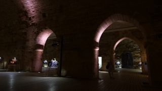 Link to Video | historic site, tourist destination, Middle Ages, Acre, Hospitaliter, color, landmark, 4K resolution, 2016, Hospitaller commandery of Saint-Jean-d'Acre, building, Knights Templar, Near East, tourist attraction, fortress, Haifa Bay, Israel, citadel, crusader castle, UNESCO World Heritage Site