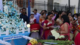 Link to Video | Christian, September, Konkani people, religious organization, party, color, 4K resolution, 2016, St. Peter's Church, Mangalorean Catholics, Tel Aviv, Virgin Mary, religious festival, Near East, Christianity, Latin Church, Israel, tradition, Indians