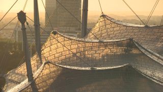 Link to Video | July, summer, Olympic Stadium of Munich, tented roof, Munich, Germany, 2012, color, Olympic Roof Munich, pier, Olympiapark, tourist attraction, Bavaria