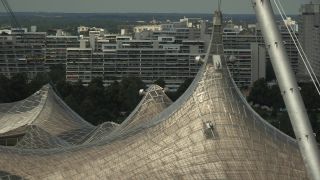 Link to Video | July, summer, Olympic Stadium of Munich, tented roof, Munich, Germany, 2012, color, Olympic Roof Munich, pier, Olympiapark, tourist attraction, Bavaria
