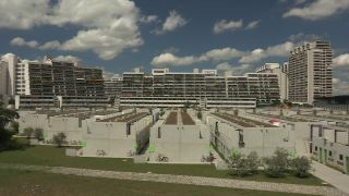 Link to Video | residential building, big city, Munich, high-rise building, Germany, 2011, color, group of houses, Studentenviertel Oberwiesenfeld, Central Europe, Olympic Village, Munich, Europe, tourist attraction
