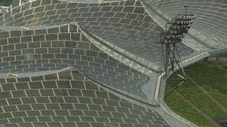 Link to Video | July, summer, Olympic Stadium of Munich, tented roof, Munich, Germany, 2012, color, Olympic Roof Munich, pier, Olympiapark, tourist attraction, Bavaria