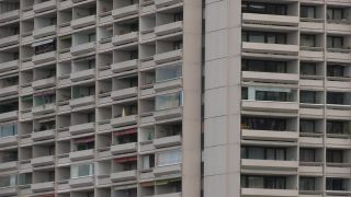 Link to Video | residential building, big city, Munich, high-rise building, Germany, 2011, color, group of houses, Studentenviertel Oberwiesenfeld, Central Europe, Olympic Village, Munich, Europe, tourist attraction